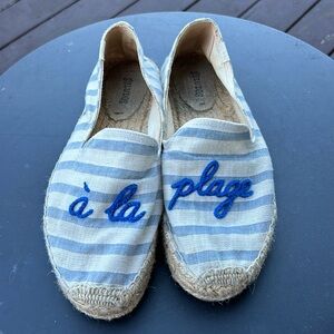 Soludos A La Plage "To The Beach" Nautical Striped Espadrilles size 9